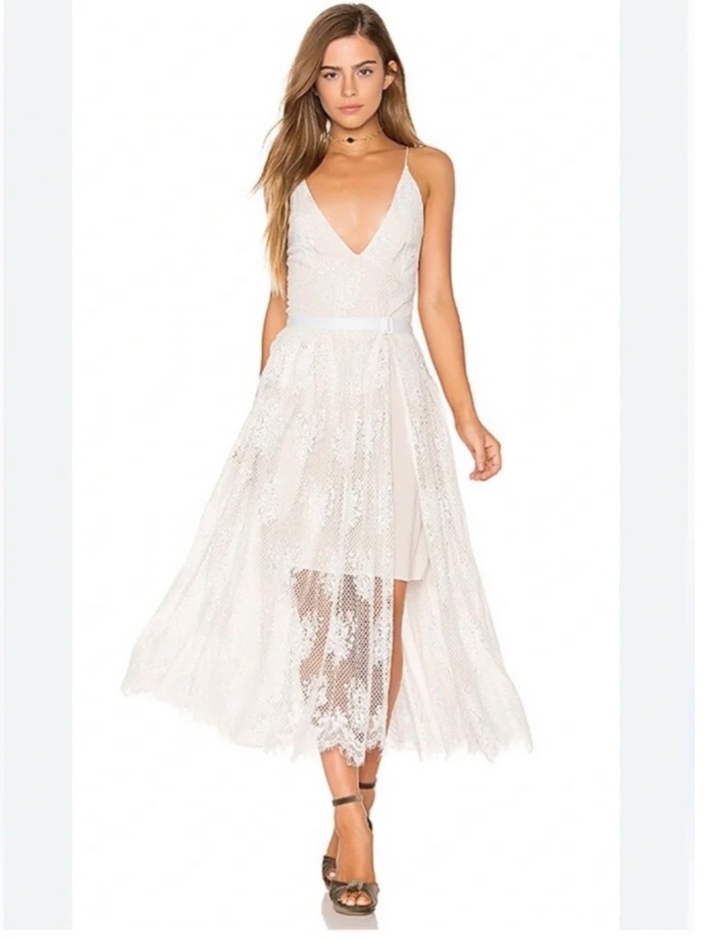 Free People Match Point Lace Midi Dress Sz 6